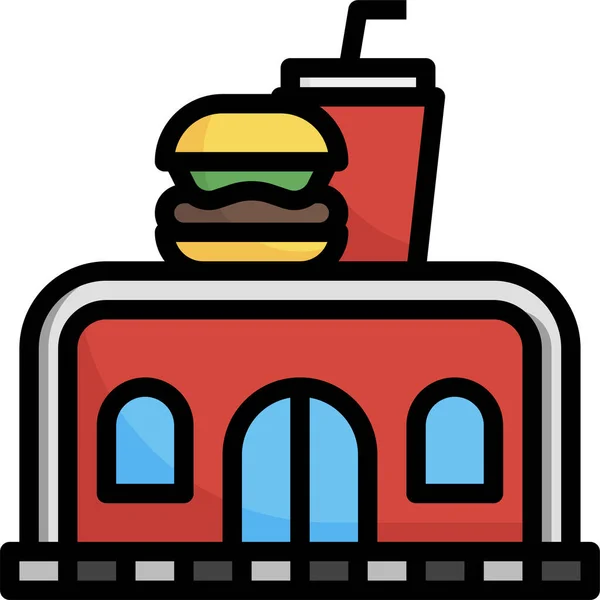 Comida Rápida Hamburguesa Icono — Archivo Imágenes Vectoriales