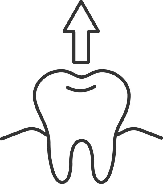 Extracción Dental Tirando Icono Estilo Contorno — Vector de stock