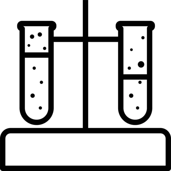 Χημεία Πείραμα Επιστήμη Εικονίδιο Στυλ Περίγραμμα — Διανυσματικό Αρχείο