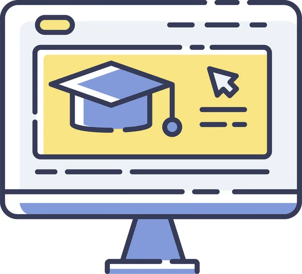 Learning Online Education Online Education Icon Icon — 图库矢量图片