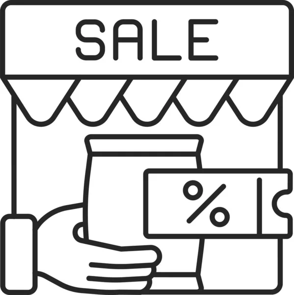 Sprzedaż Informacje Zakup Sprzedaż Ikona Sprzedaży Zarysie Stylu — Wektor stockowy