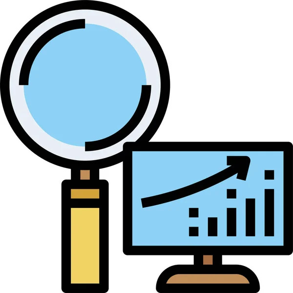 Analyse Analytics Bar Pictogram Gevulde Outline Stijl — Stockvector