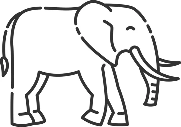 ゾウのアイコンエキゾチックな野生動物のアイコン — ストックベクタ