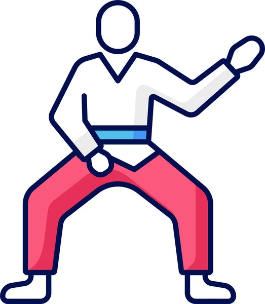Taekwondo Icono Del Deporte Coreano — Archivo Imágenes Vectoriales