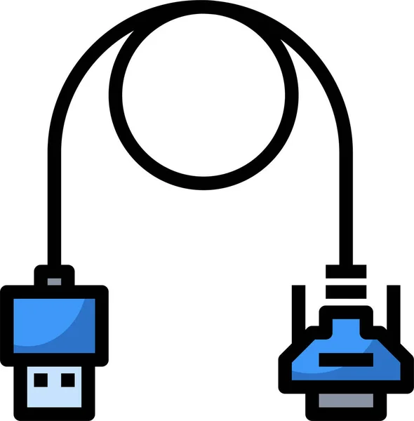 Icono Electrónica Computadora Componente Estilo Contorno Lleno — Archivo Imágenes Vectoriales