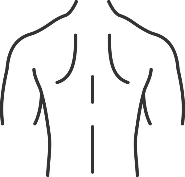 后背男性图标轮廓风格 — 图库矢量图片