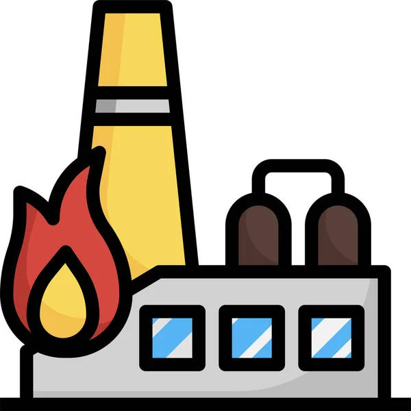 Ikona Wypadku Pożarowego Fabryki — Wektor stockowy