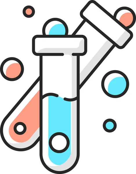 Laborsymbol Für Reagenzgläser Stil Gefüllter Konturen — Stockvektor