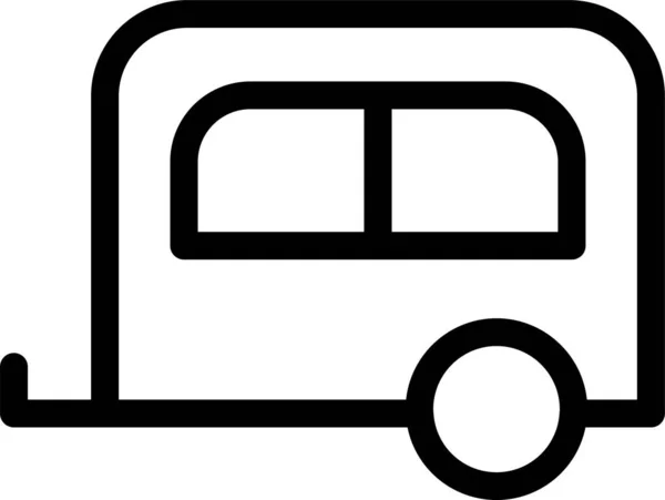 Иконка Транспортного Автоконтейнера Стиле Очертаний — стоковый вектор