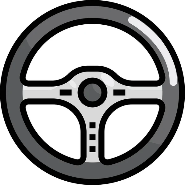 Ikona Kierownicy Obsługi Samochodu — Wektor stockowy