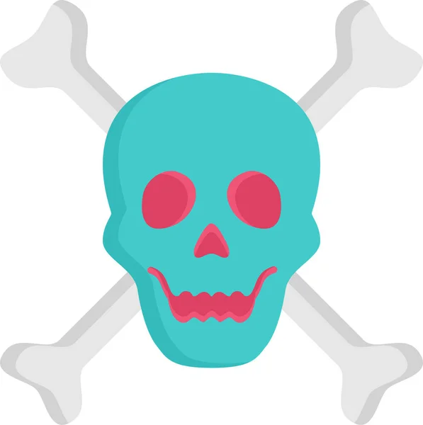 Bone Death Halloween Icon Flat Style — Stock Vector