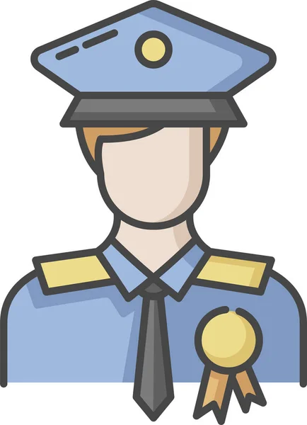 Militär Polis Polis Officer Ikon Ikon — Stock vektor