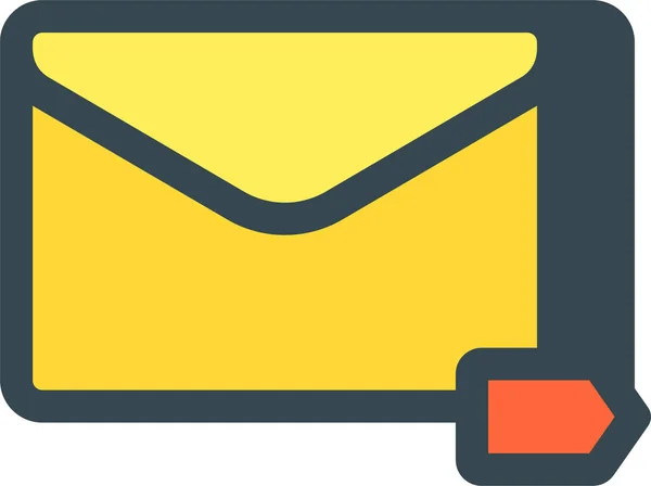 Email Importante Icono Etiquetado Estilo Contorno Lleno — Vector de stock