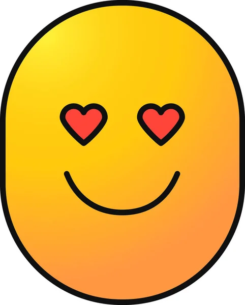 Emoji Emoticon Heart Eyes Icon Filled Outline Style — 图库矢量图片