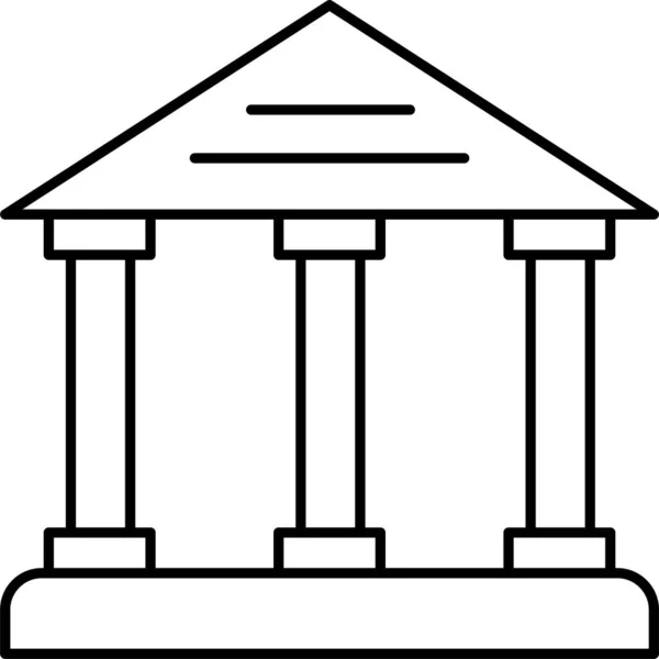 Bank Bíróság Épület Ikon — Stock Vector