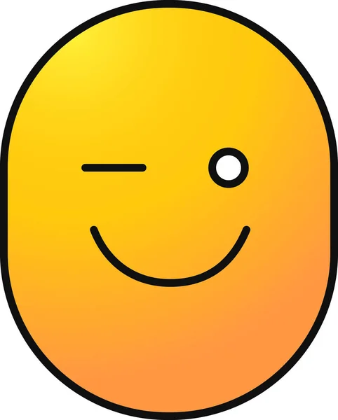 Emoticon Emoji Allegra Icona Pieno Stile Contorno — Vettoriale Stock
