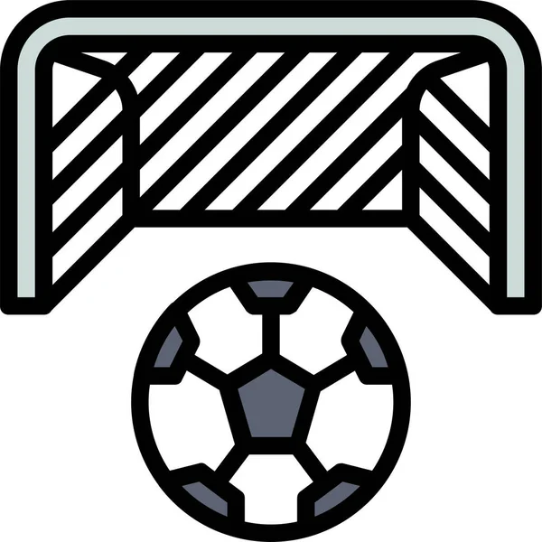 Μπάλα Εικονίδιο Παιχνίδι Ποδοσφαίρου Στυλ Γεμάτο Περίγραμμα — Διανυσματικό Αρχείο