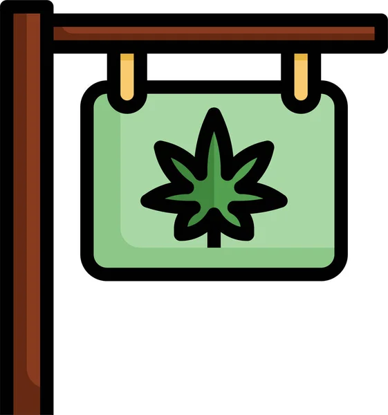 Loja Sinal Ícone Cannabis —  Vetores de Stock