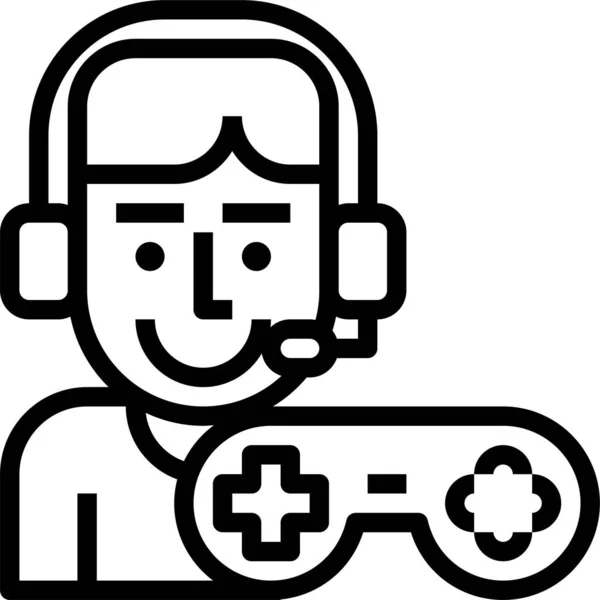 Esport Gamer Icono Juego Estilo Esquema — Vector de stock