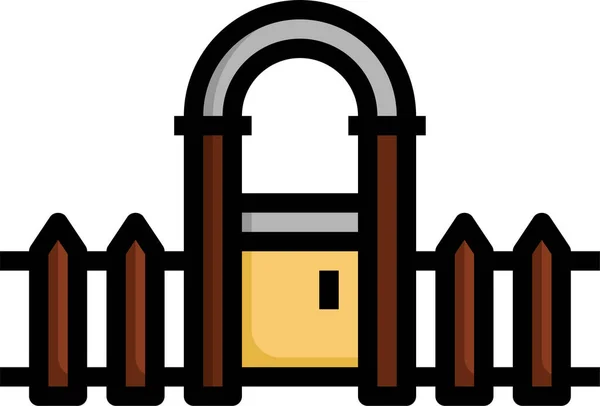 Fence Gate29 Entrance Icon — Stock Vector