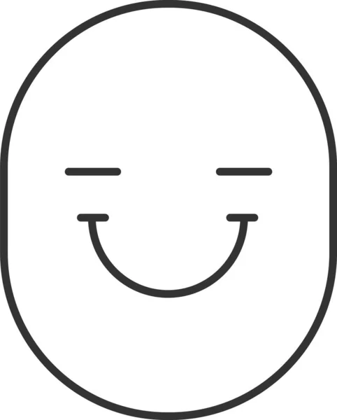 Ícone Emoticon Emoji Alegre Estilo Esboço —  Vetores de Stock