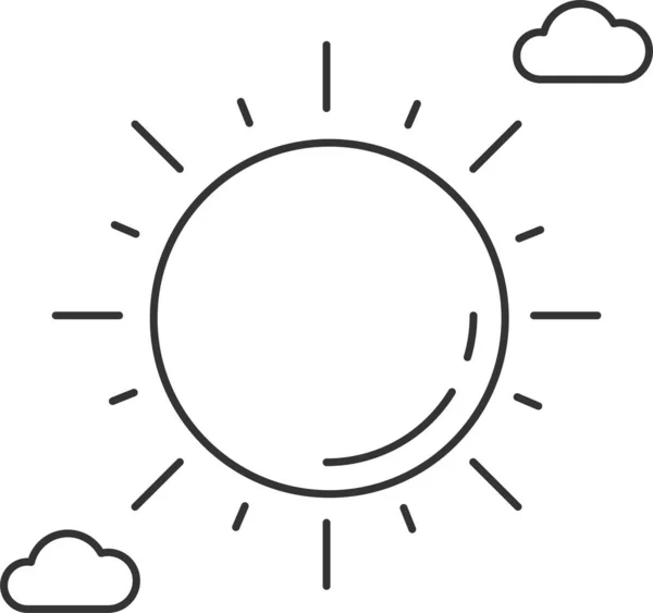 Parcialmente Nublado Icono Luz Solar Verano — Vector de stock