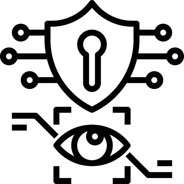 Icona Sicurezza Dei Dati Biometrici — Vettoriale Stock