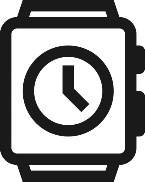 Reloj Despertador Fecha Icono Estilo Del Esquema — Vector de stock