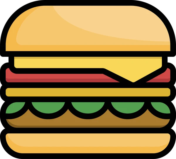 Hamburguesa Icono Comida Rápida — Vector de stock