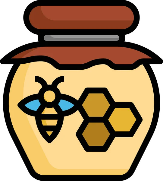 Méhészeti Mézesbödönikon — Stock Vector