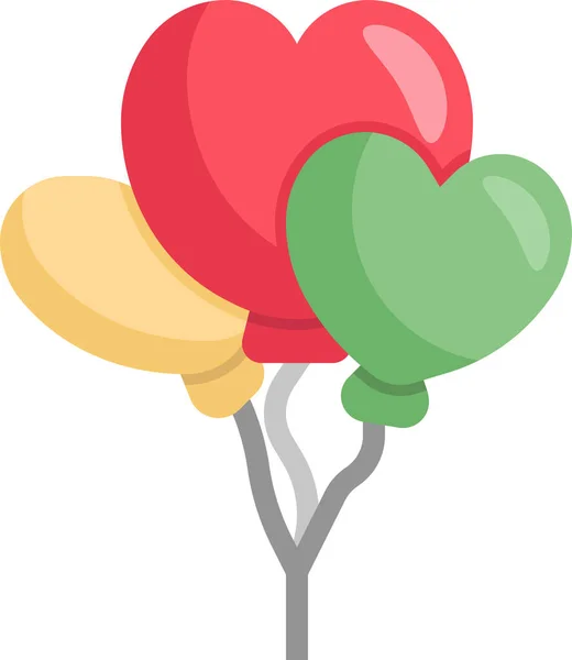 Ballon Herz Liebe Ikone — Stockvektor