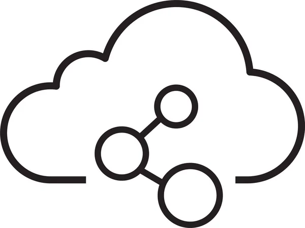 Cloud Computing Cloud Storage Σύνδεση Εικονίδιο Στυλ Περίγραμμα — Διανυσματικό Αρχείο