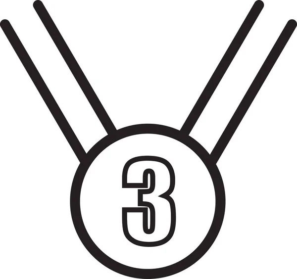Bronzová Medaile Stylu Osnovy — Stockový vektor