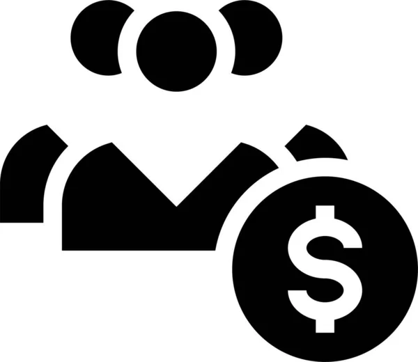Ikona Dolara Biznesu Solidnym Stylu — Wektor stockowy