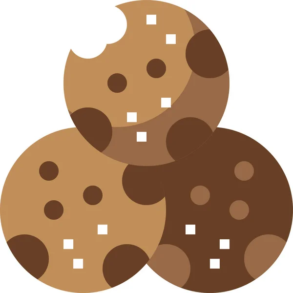 Шоколадне Печиво Десертна Ікона Категорії Харчових Напоїв — стоковий вектор