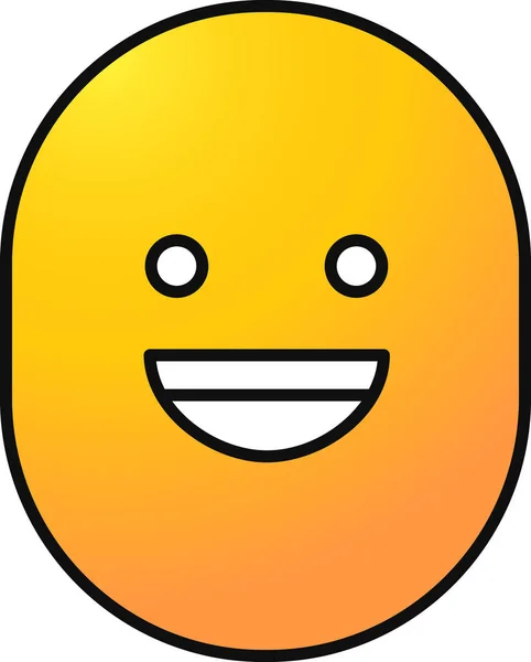 Emoticono Emoticono Alegre Icono Estilo Contorno Lleno — Vector de stock