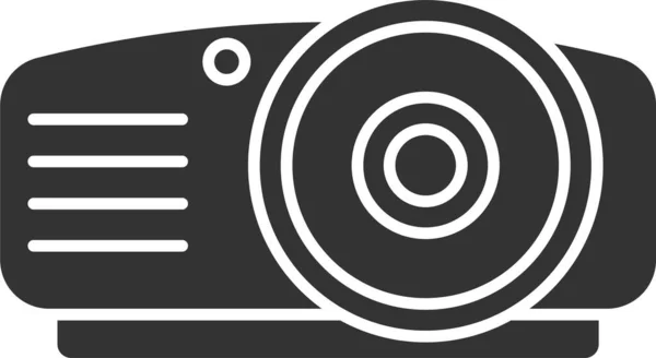 Cine Multimedia Icono Estilo Sólido — Vector de stock