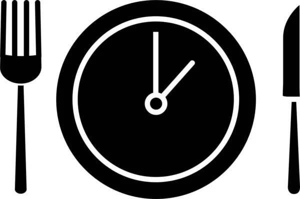 Romper Icono Del Reloj Del Almuerzo Negocios Estilo Sólido — Vector de stock