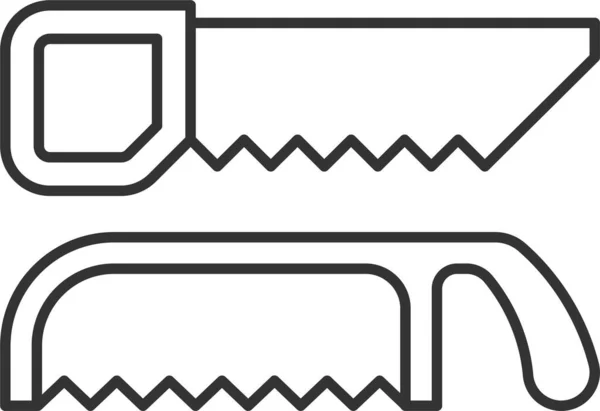 Sägeblatt Holzbearbeitungs Ikone Umriss Stil — Stockvektor