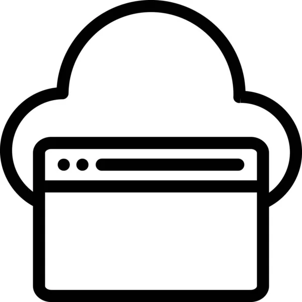 Icona Internet Del Browser Cloud Stile Outline — Vettoriale Stock