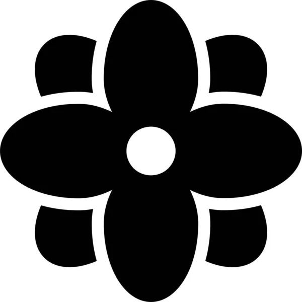 Bloei Bloem Tuin Pictogram Massieve Stijl — Stockvector