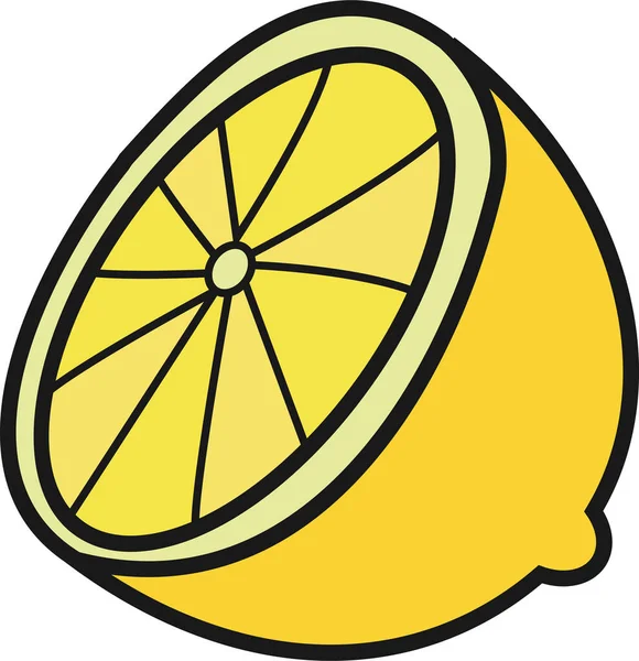 Icono Limón Cítrico Estilo Contorno Lleno — Vector de stock
