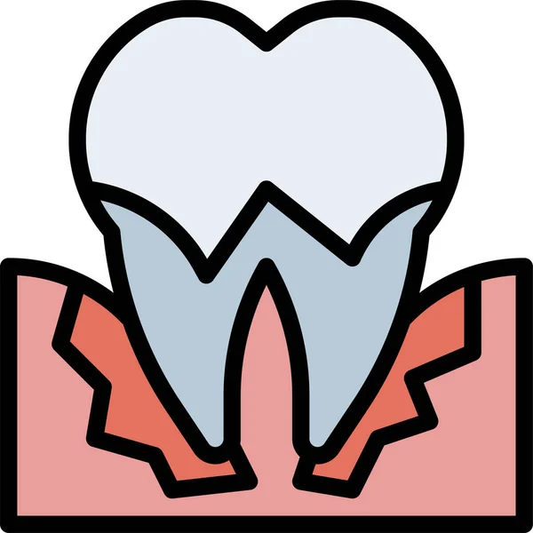 Ícone Dentista Dental Claro Estilo Esboço Preenchido — Vetor de Stock