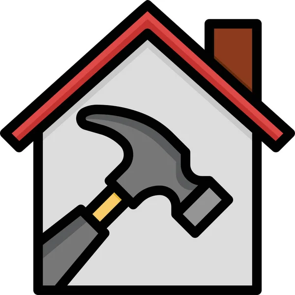 Mejora Del Hogar Icono Remodelación — Vector de stock