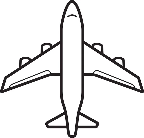 Ikona Letiště Letounu Obrysovém Stylu — Stockový vektor