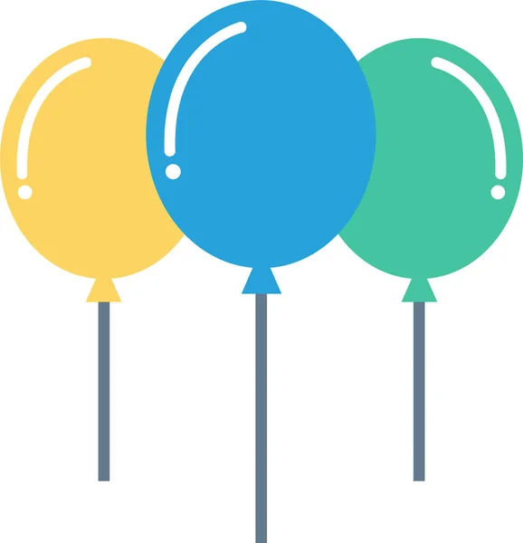 Luftballon Ikone Flachen Stil — Stockvektor