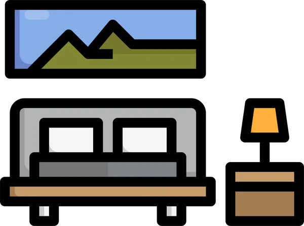 Bedroom Furniture Home Icon — Stock Vector