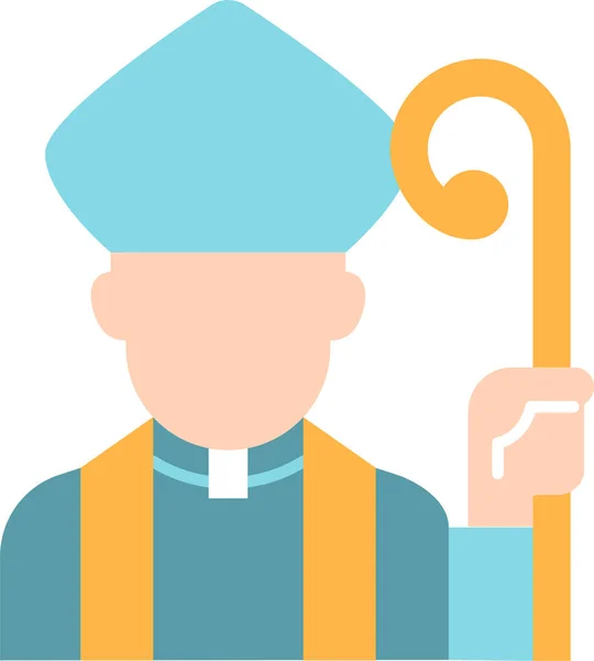 Prêtre Catholique Icône Évêque — Image vectorielle