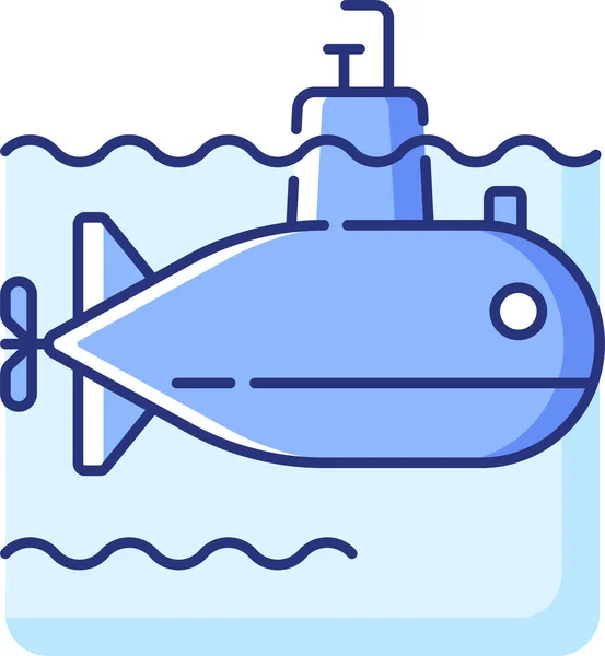 Militärische Ikone Des Ozean Boot Schiffes Ausgefüllter Form — Stockvektor