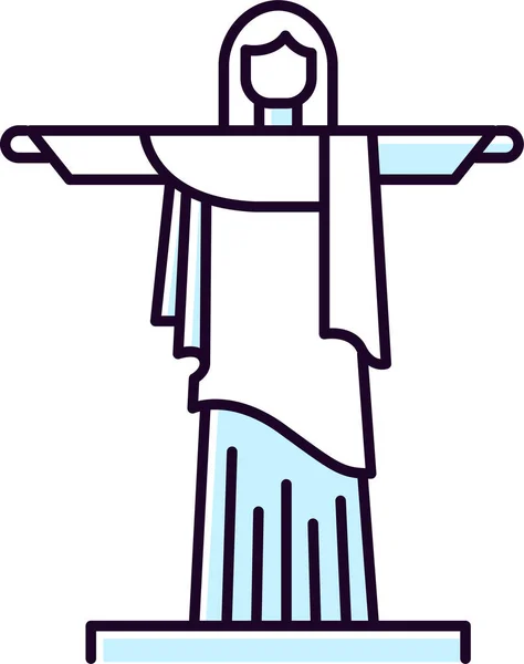 Εικονίδιο Ορόσημο Του Χριστού Brazil — Διανυσματικό Αρχείο